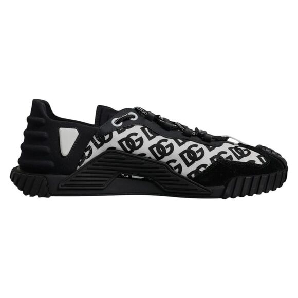 Dolce & Gabbana Black Logo Lace Up Low Top NS1 Men's Sneakers (Pre-Owned)